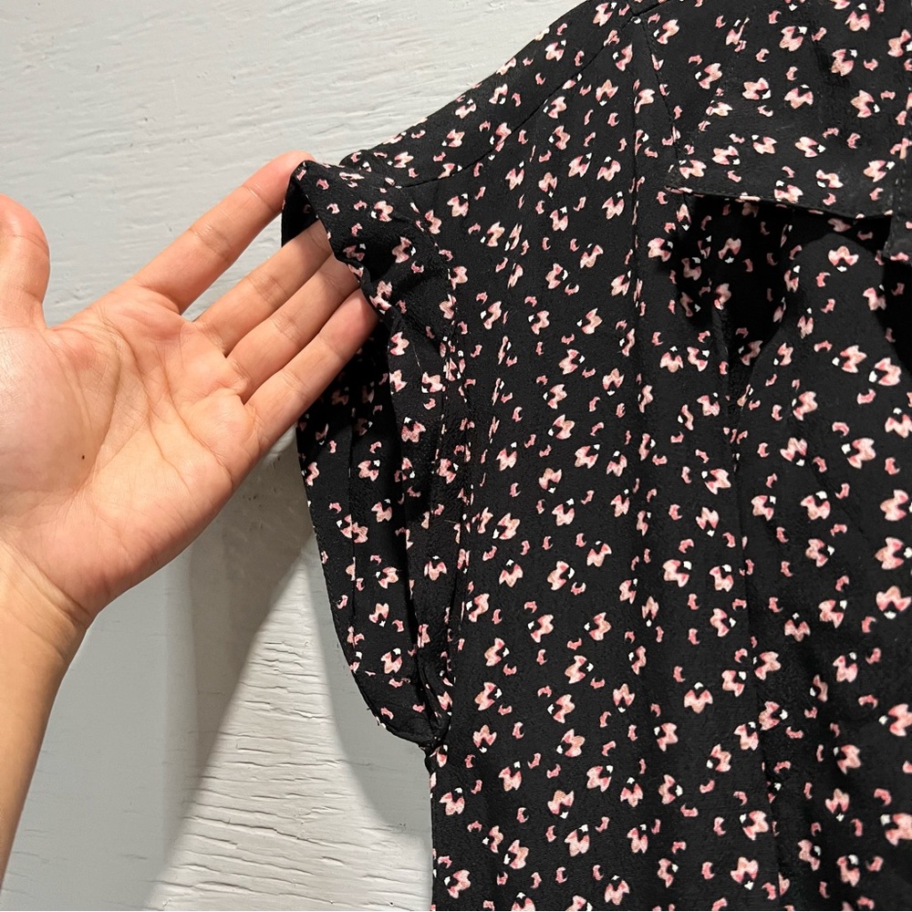 Loft Floral Patterned Button Down Cinched Waist C… - image 4